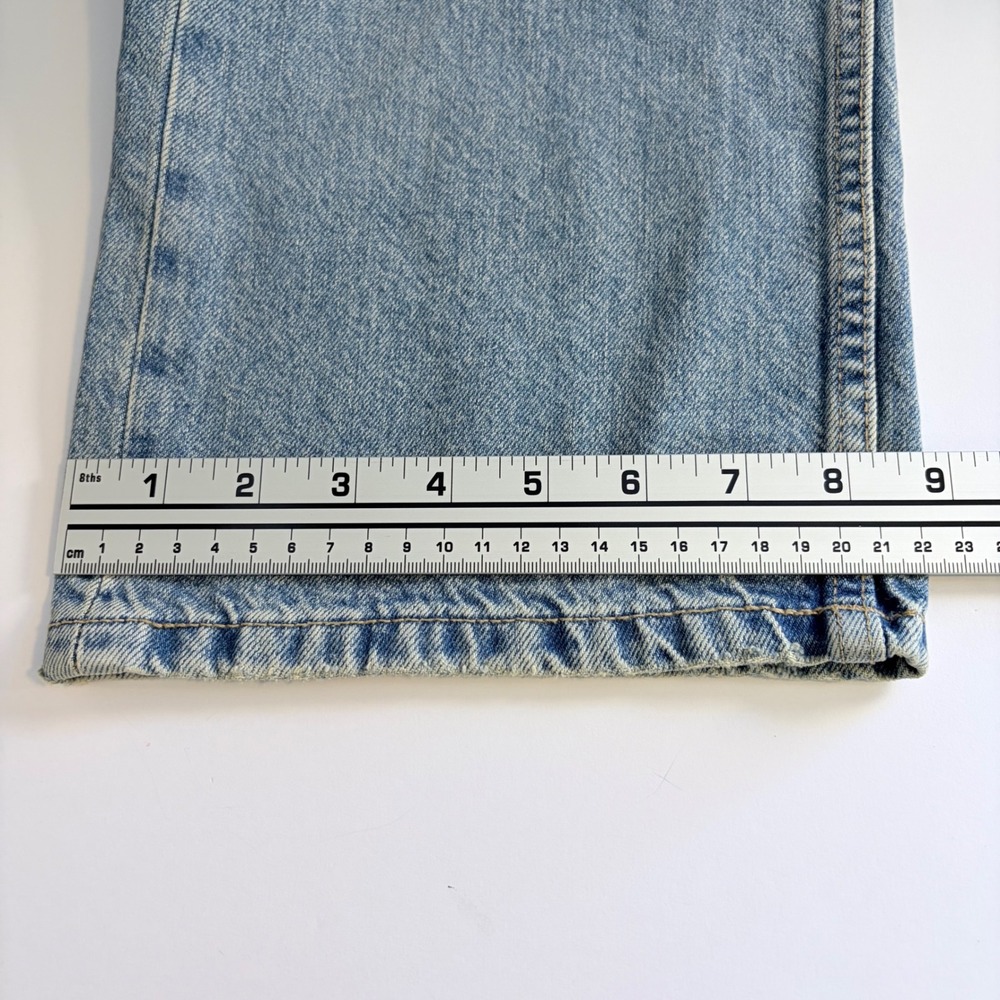 Zara Straight Denim Jeans Light Blue High Rise 100% Cotton NWT Size 13-14 - Picture 7 of 8